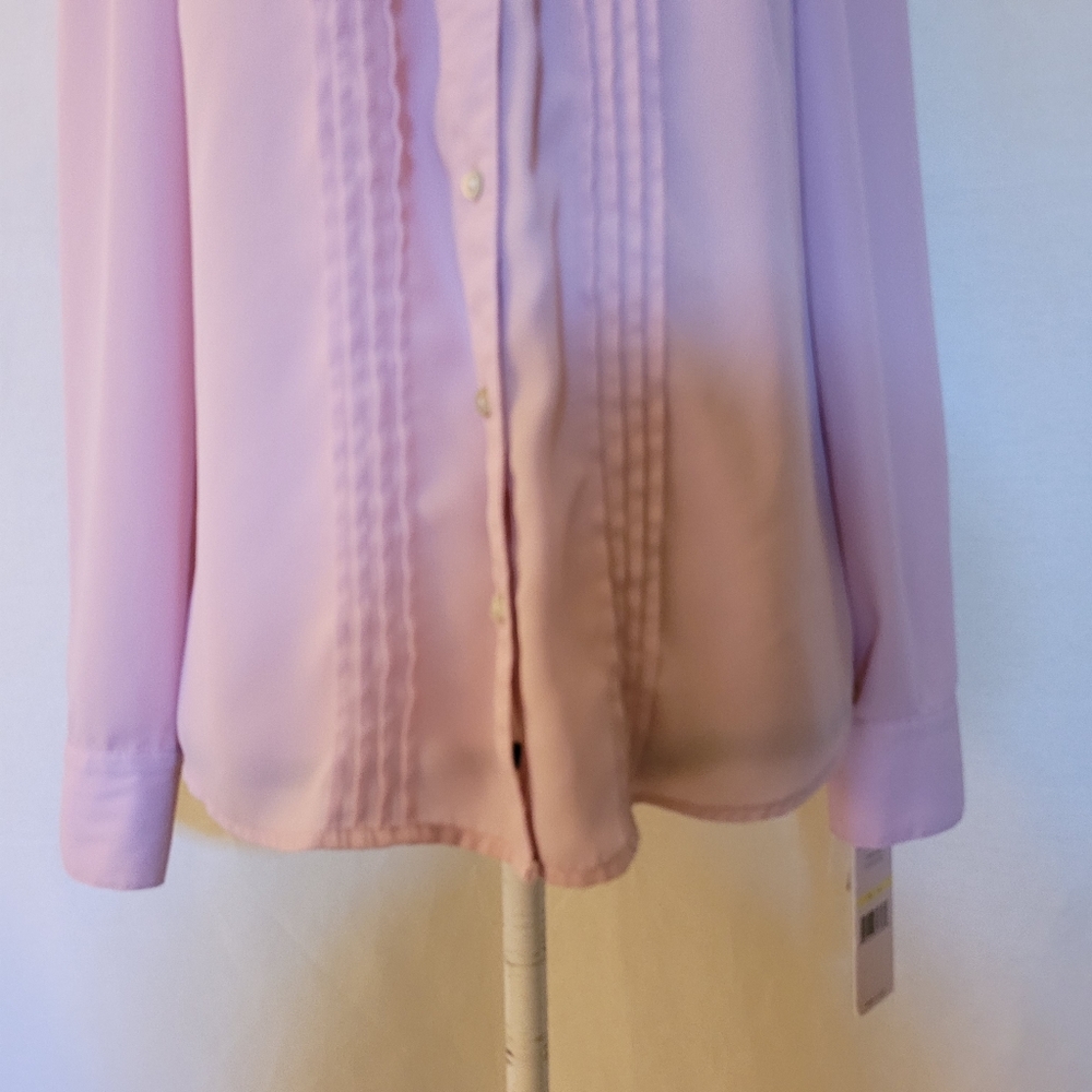 Nanette By Nanette Lepore Pleat Button Blouse M - image 6